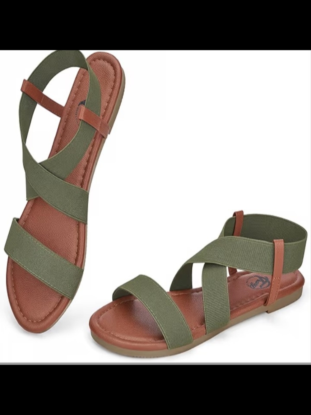 Trary Green Comfortable Elastic Strappy Sandals Size 11 NWT